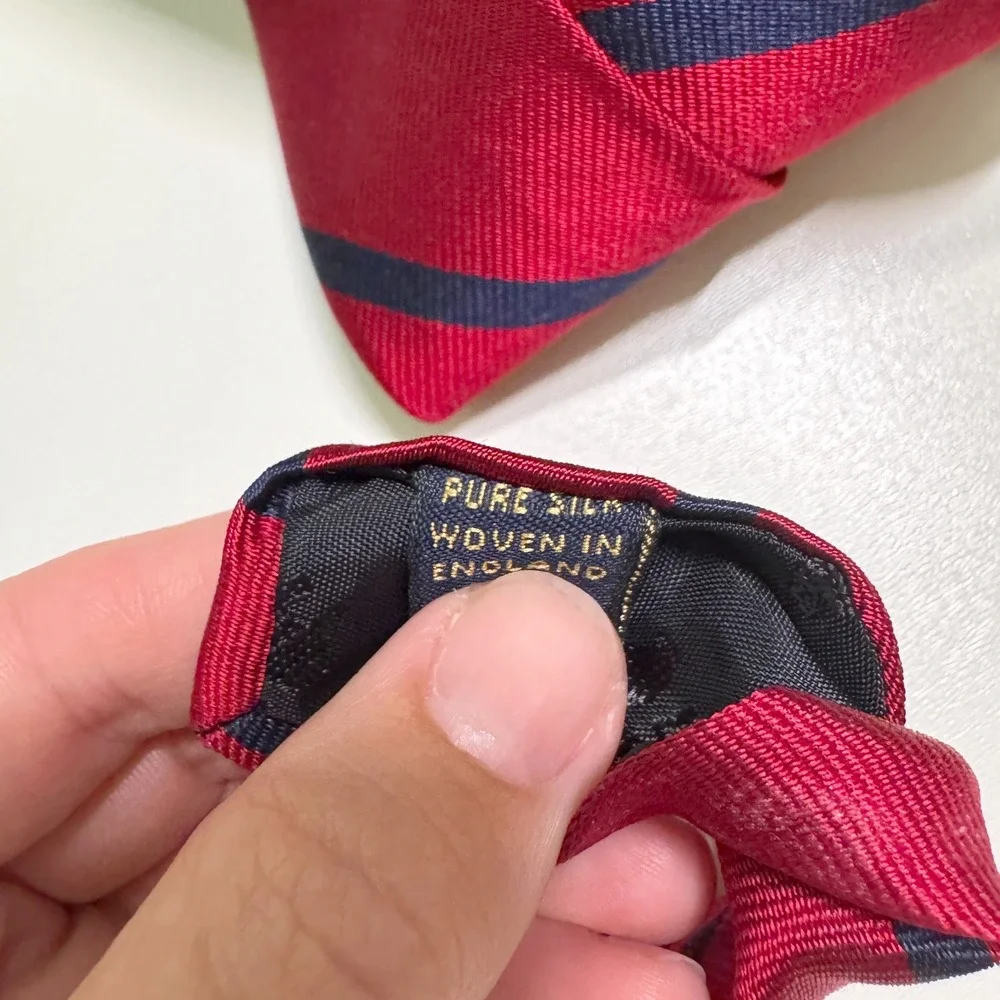 Brooks Brothers Makers All Silk Tie Mens Navy Red Rep Stripe USA Made